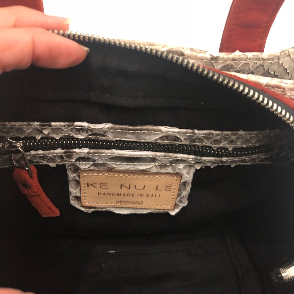 Purse ,Authentic Python and suede, handbag, - Picture 7 of 8